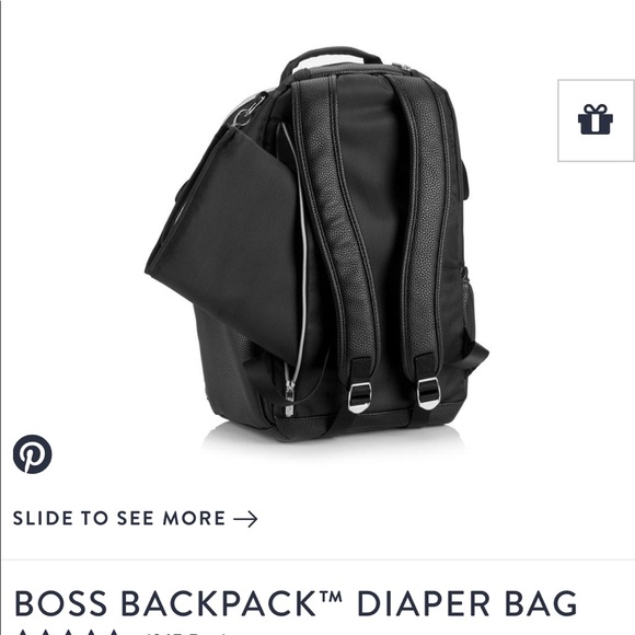 COPY - ItzyRitzy Black Herringbone Boss Backpack Diaper Bag - Picture 8 of 10